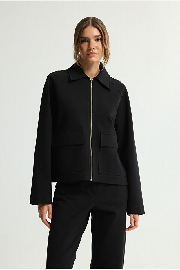 Fermuarlı Örme Ceket - 5