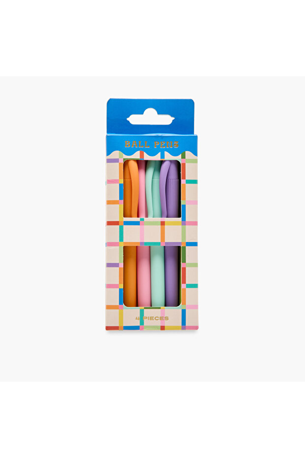 مجموعة أقلام حبر جاف صلبة مكونة من 4 قطع - 1