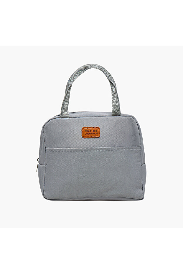 Solid Lunch Bag with Zip Closure - 1