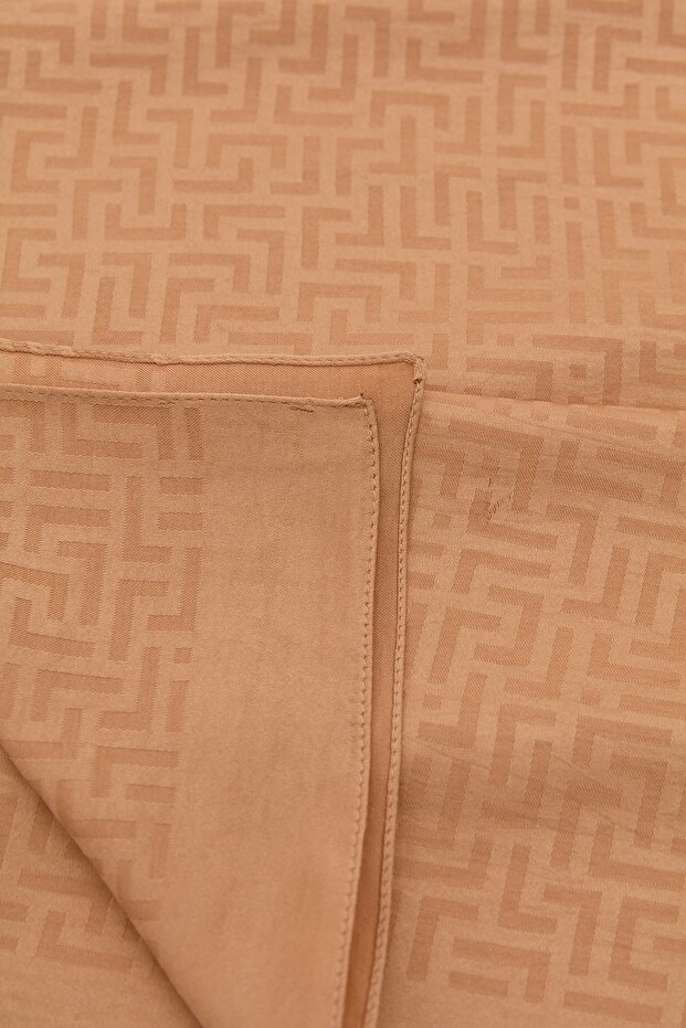 Monogram Desen Şal Camel - 2