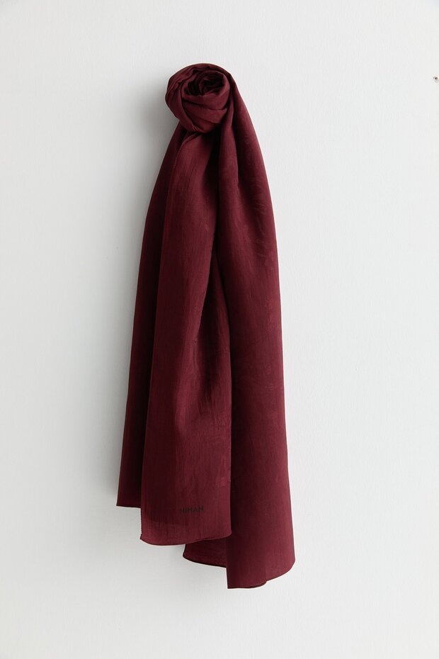 Natural Viscose Floş Shawl Burgundy