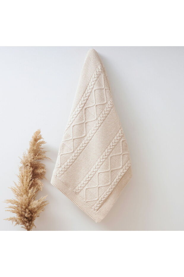 Hand-Knitted Rice Knitting Blanket