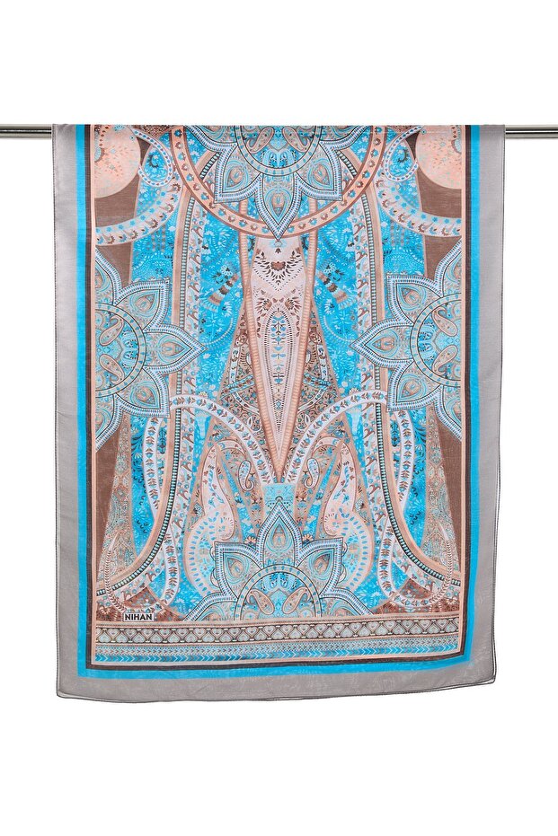 Patterned Soft Shawl Gray - 2
