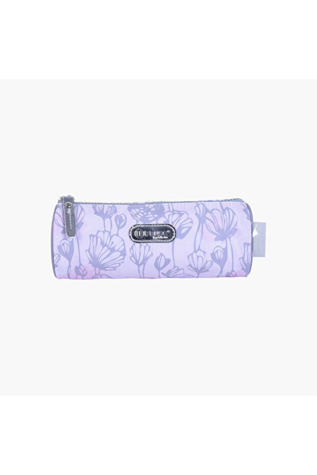 Floral Print Pencil Pouch with Zip Closure