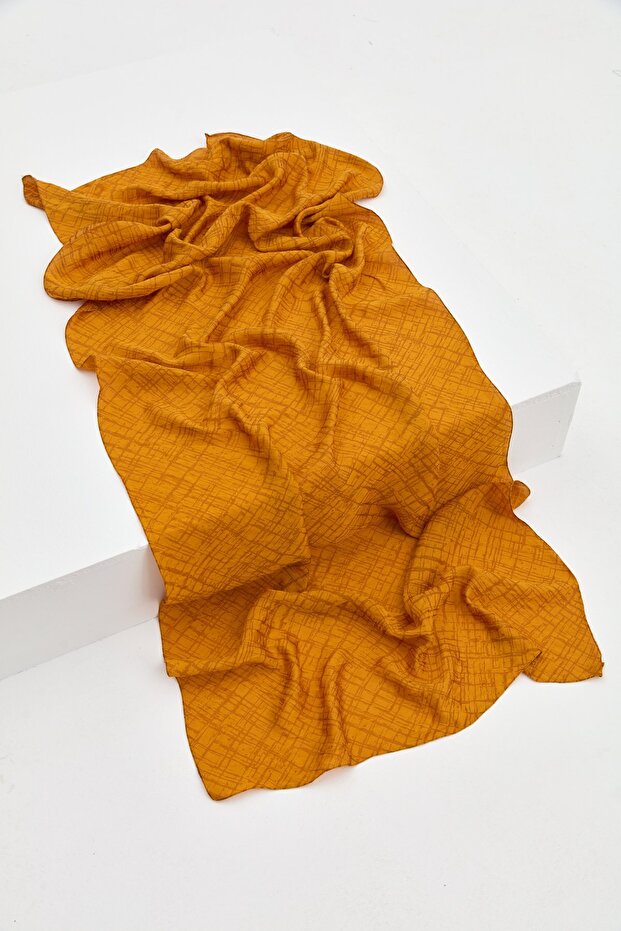 Grafik Desen Şal Sarı - 1