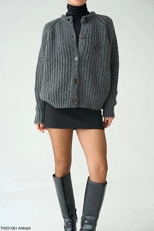 Kalın Örgü Oversize Triko Kazak - 2