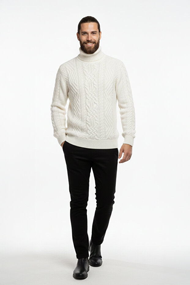 Erkek Balıkçı Yaka Kalın Kazak - 2