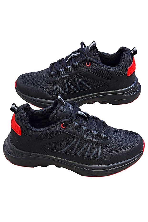 Black Red Orthopedic Daily Sports Shoes