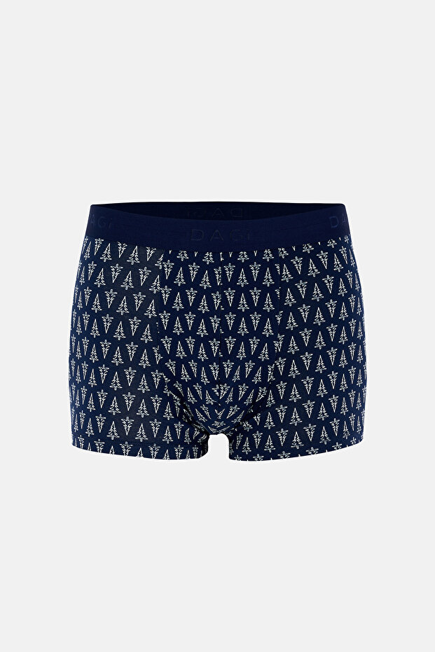 بوكسر قطني منقوش باللون الأزرق الداكن 5210 - 1