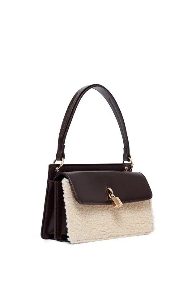 Women's Brown Crossbody Hand & Shoulder Bag with Lock Accessories