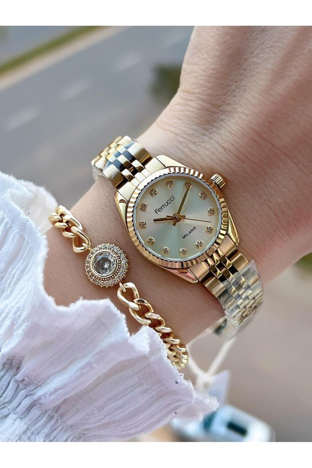 Small Vintage Case Steel Band 2 Years Warranty 3 Atm Women Wristwatch+Bracelet Fy.03630.2