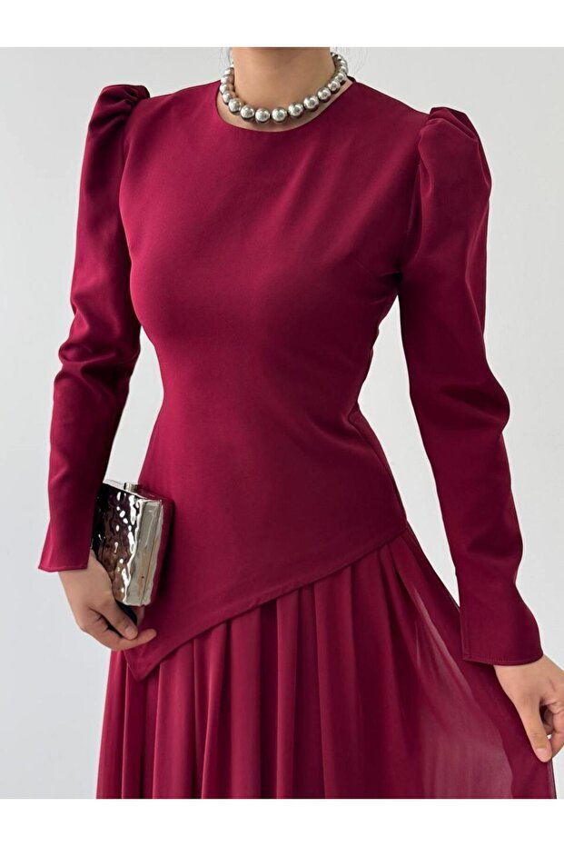 Elor Asimetrik Drapeli Elbise - 4