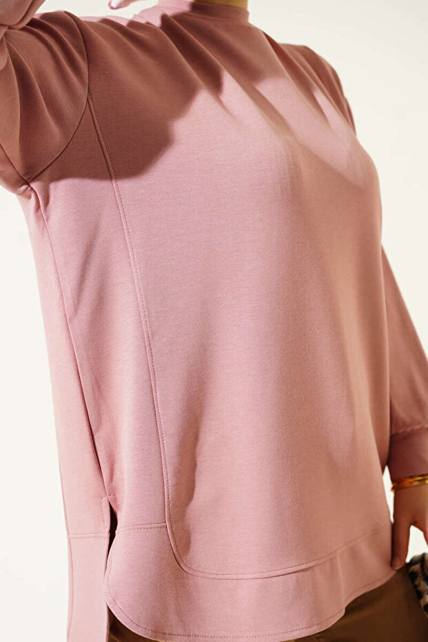 Double Face Oval Kesim Oversize Tunik - 4