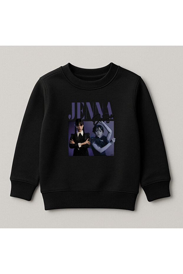 Wednesday Printed Crew Neck 100% Cotton Kids Sweatshirt