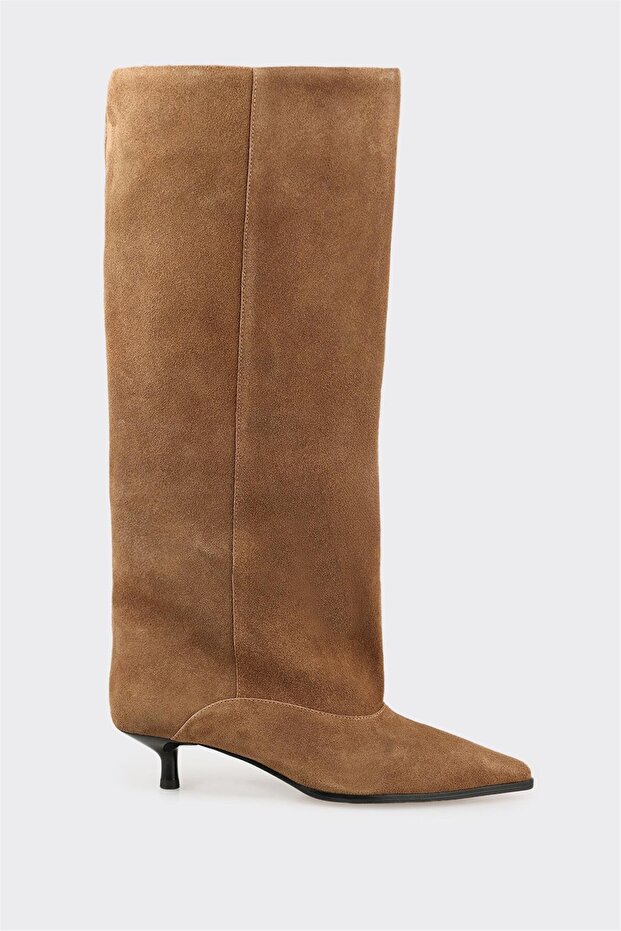 Taba Deri Kadın Çizme - 1