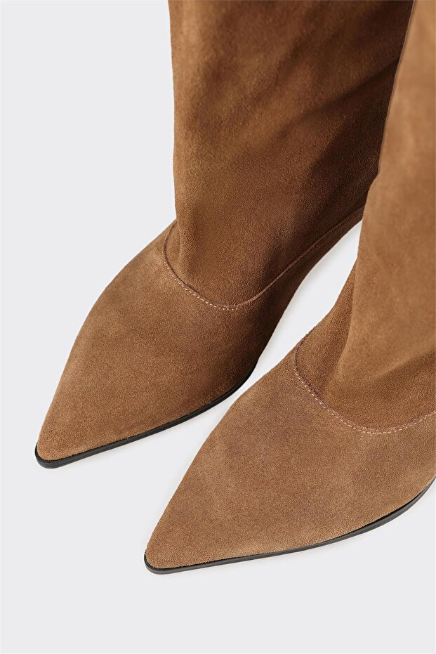 Taba Deri Kadın Çizme - 4