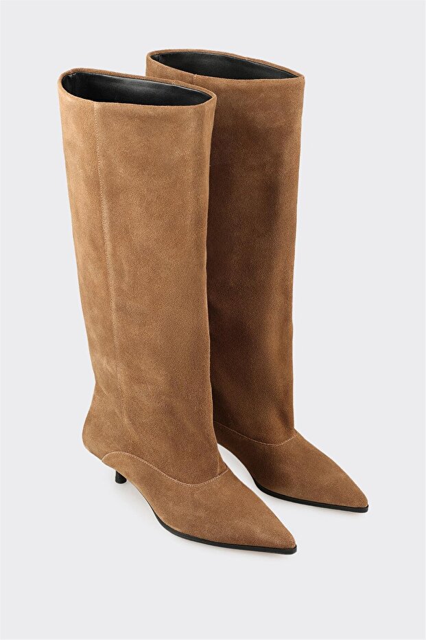 Taba Deri Kadın Çizme - 2