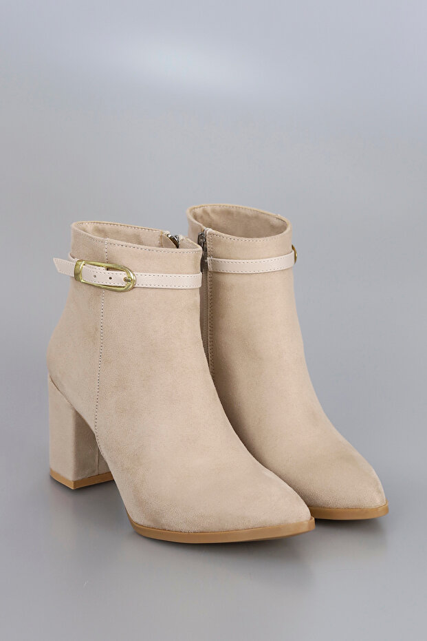 Als 199 Thin Belt Buckle Zippered Ankle Boots