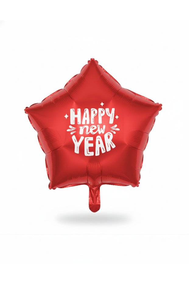 Happy New Year Christmas Tree Party Ornament Heart & Star Foil Balloon Decor Red Star