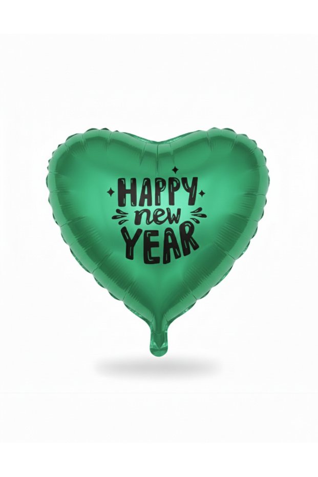 Happy New Year Christmas Tree Party Ornament Heart & Star Foil Balloon Decor Green Heart