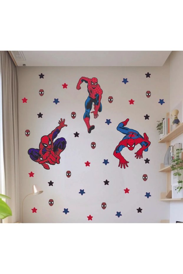 Superhero Man Adhesive Kids Room Sticker Set Superheroes