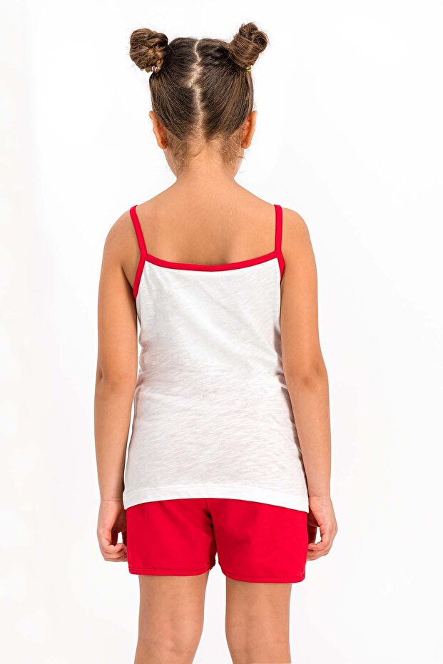 Kız Çocuk Krem Şort Takım - 2