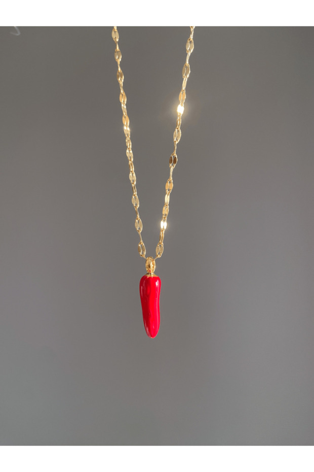 Stainless Steel Red Pepper Necklace