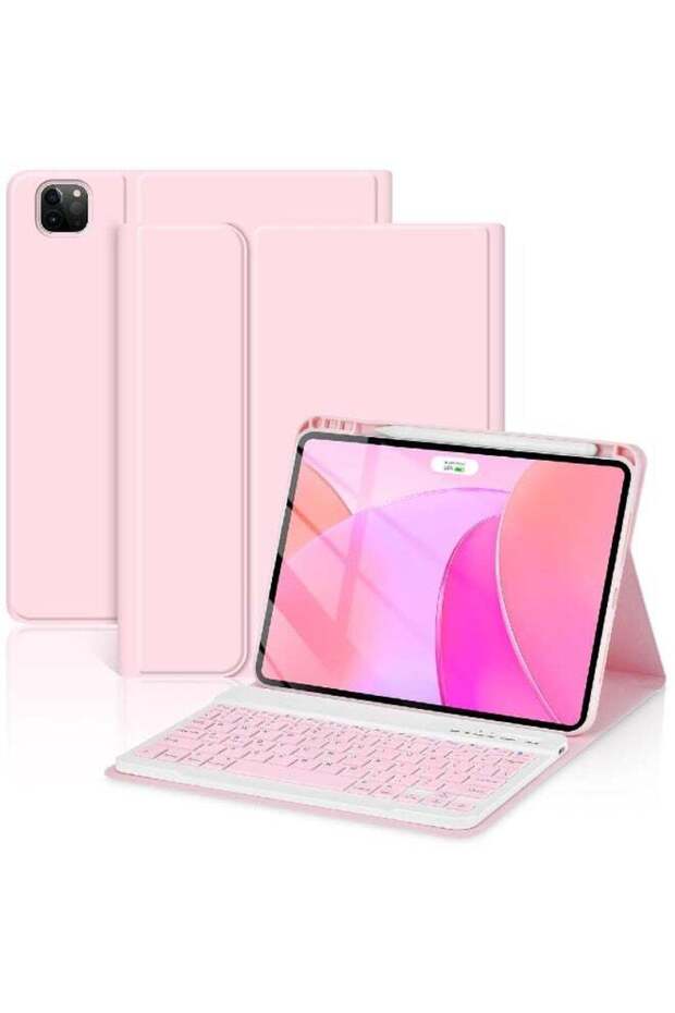 Keyboard Case for iPad Pro 11-inch (M5/M4 2025/2024) - Detachable Magnetic Bluetooth, Light Pink