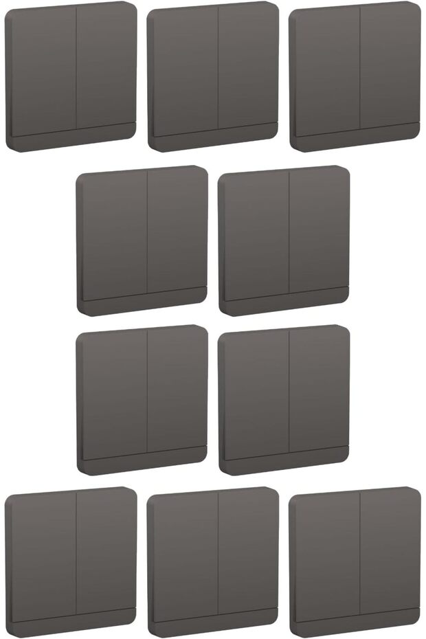 RACO AvatarOn 2 Gang 2 Way Switches 250V 16Amps (10, Dark Grey)