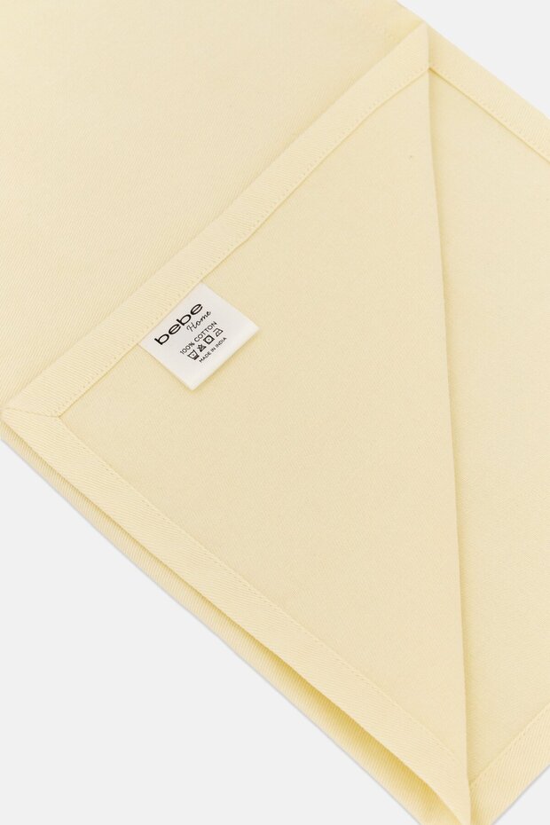 4 Pieces Solid Cotton Table Napkins, Ivory - 4