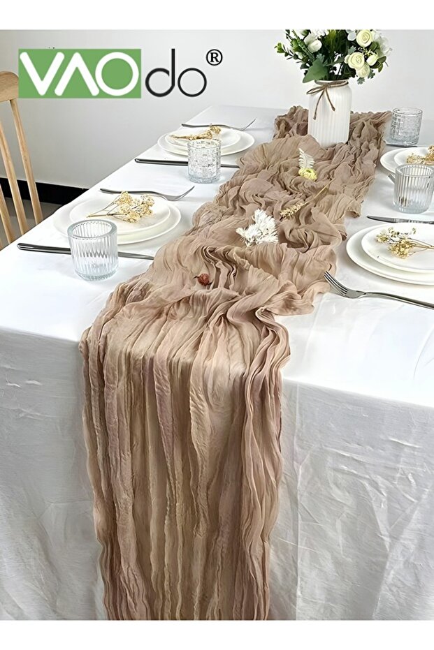 Translucent Table Runner Chessian Tablecloth for Wedding Reception Bridal Shower Party Decoration Ta