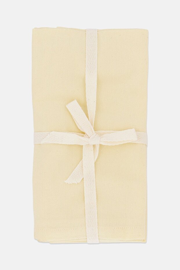 4 Pieces Solid Cotton Table Napkins, Ivory - 1