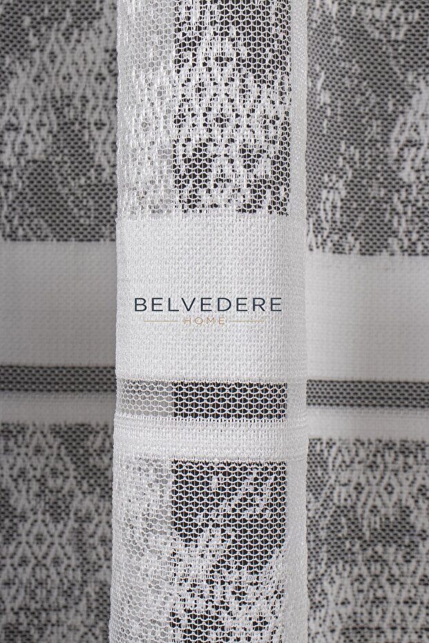 Kırışmayan Şeritli Örme Tül - 5