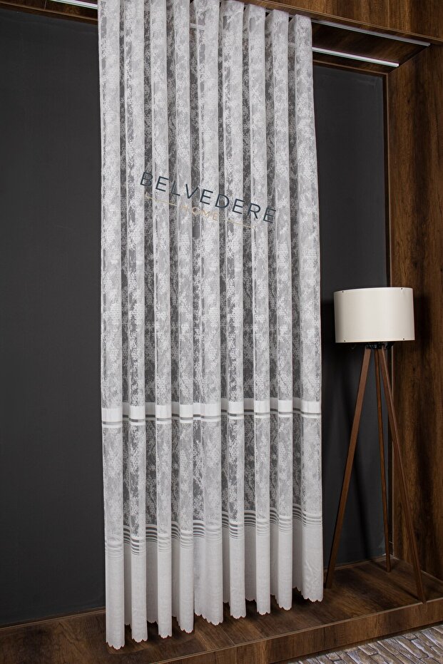 Kırışmayan Şeritli Örme Tül - 6