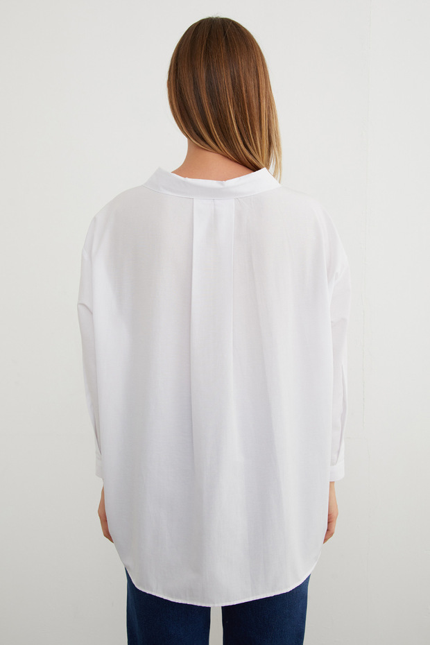 Basic Tek Cepli Oversize Gömlek - 8