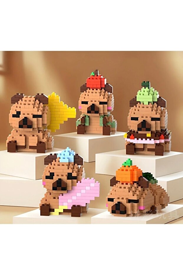 Rastgele Model Bricks Capybara Yapı Oyuncak – Mini Bricks Yapı Oyuncağı - 1