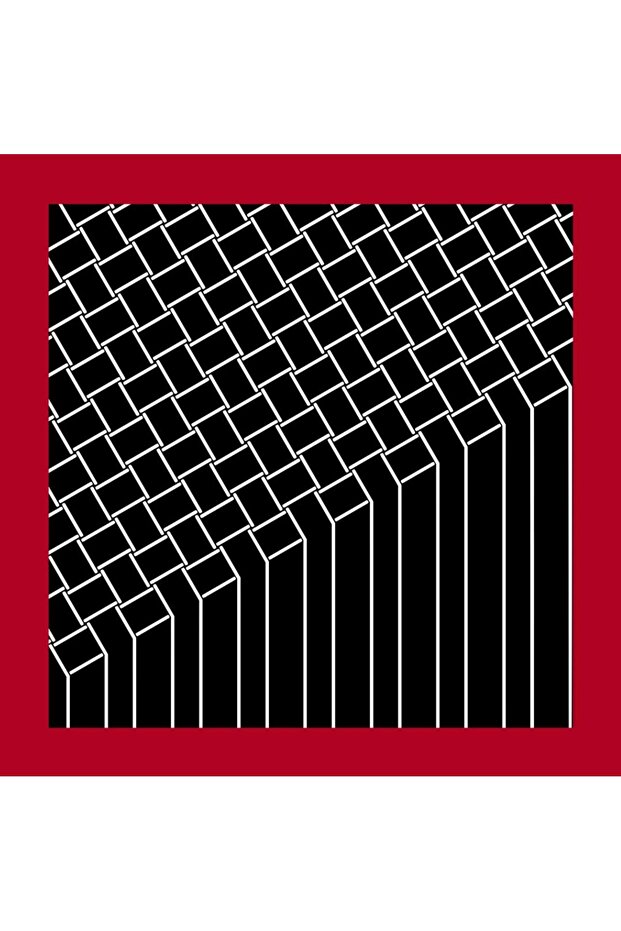 Patterned Scarf Black-Red - 3
