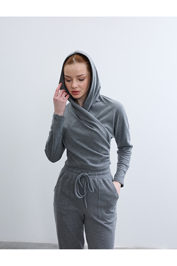 KOPUSONLU KRUVAZE KAPAMA ORME BLUZ - 6