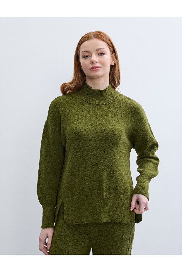 PULOVER basic CU GÂRĂ DE PESCAȚE CU DETALII - 6