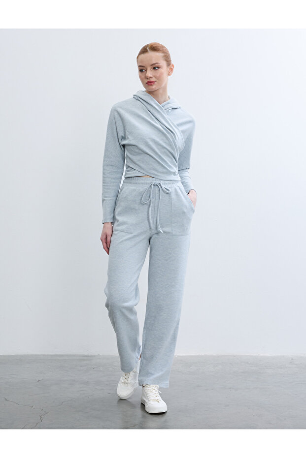 DUZ PACA ELASTIČNE PLETENE PANTALONE - 2