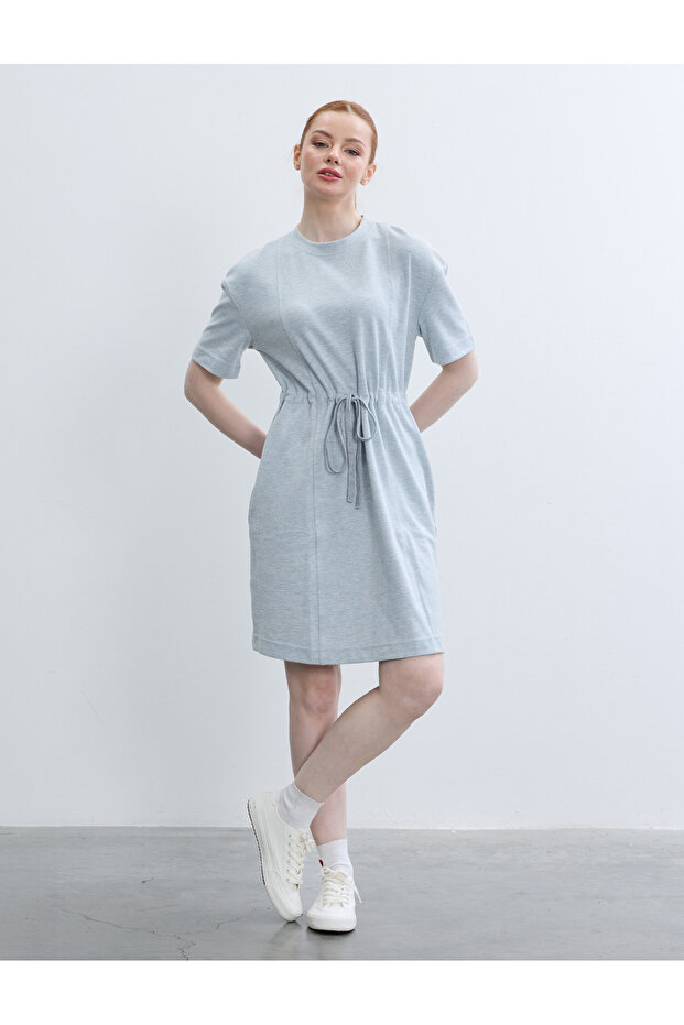 فستان ميني منقوش برباطات - 4