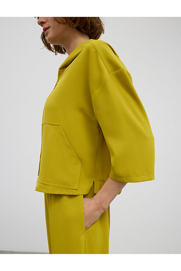 Jachetă bomber cu glugă și fermoar - 6