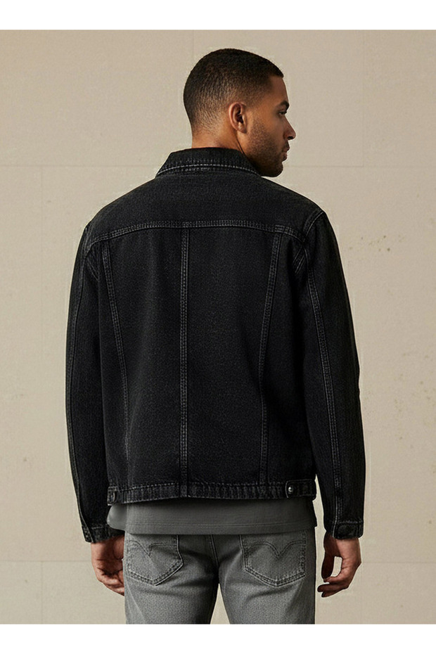 Men Regular Fit Zip Through Denim Jacket - 3