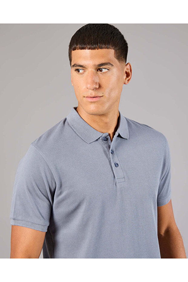 Men Grey Basic Polo Shirt - 4