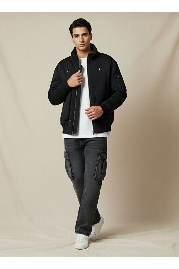 Men Relaxed Fit Zip Through Jacket - 2