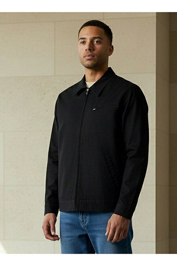 Men Regular Fit Zip Through Jacket - 1