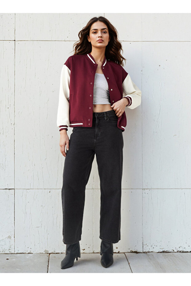 جاكيت بومبر بياقة ماندرين ملونة - 2