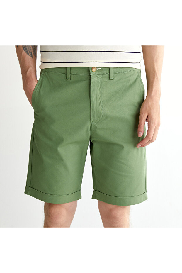 Erkek Yeşil Slim Fit Şort - 4