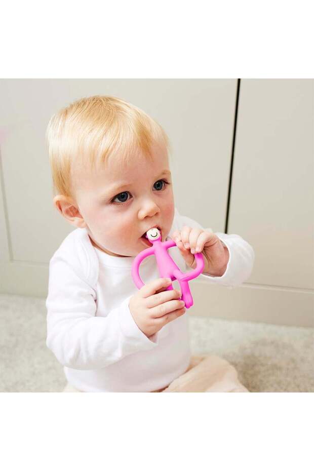 Silicone Teether / Monkey (Fuchsia) - 4