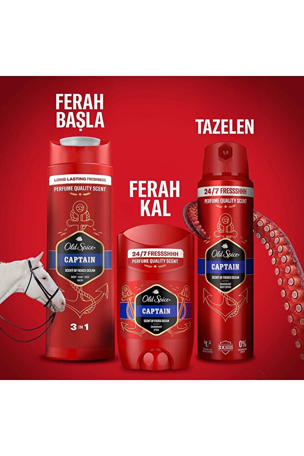 Erkek Duş Jeli Seti : Captain 400ml, Whitewater 400 ml, bearglove 400 ml - 8